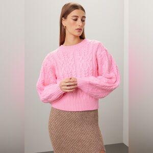 Slate and Willow Pink Cable Knit Sweater Size XS